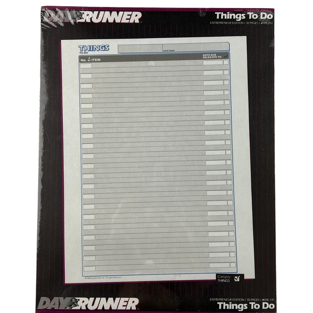 DAY RUNNER Things To Do Refill Entrepreneur Edition 30 Pages Ring NEW Sealed